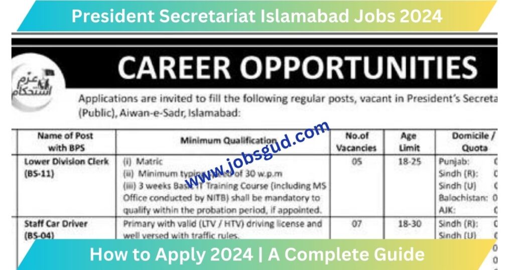 Latest President Secretariat Islamabad Jobs 2024 Apply Online 1 New President Secretariat Islamabad Jobs 2024 Apply Online